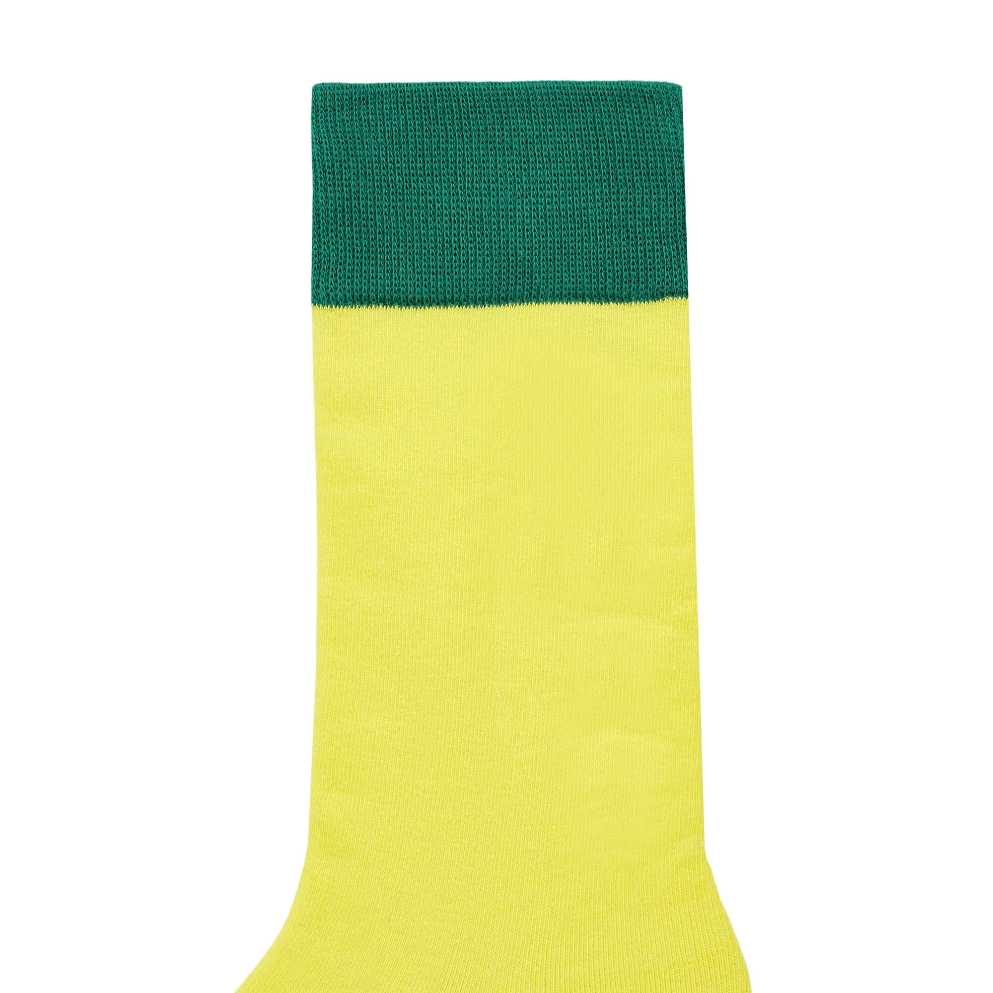 Yellow Printed Crew Length Socks